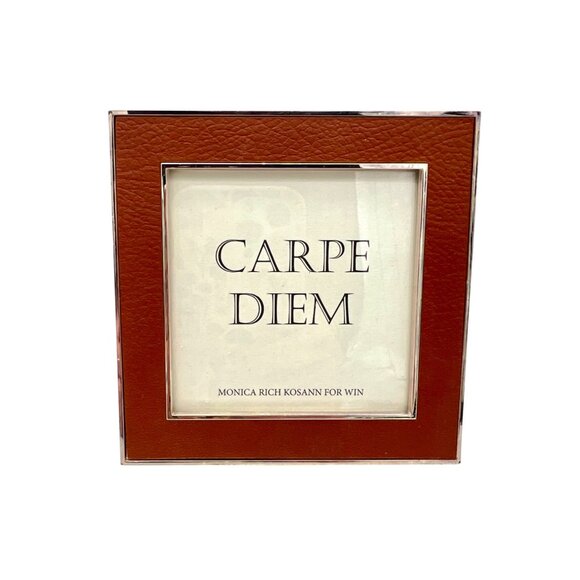 Monica Rich Kosann Other - Monica Rich Kosann Photo Picture Frame Brown Leather Silver Plate Square 4” x 4”